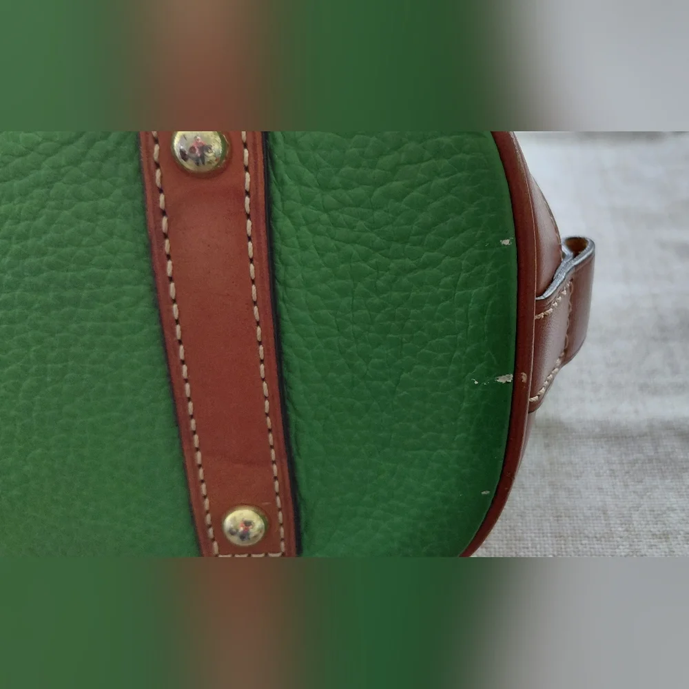 Dooney & Bourke Green and Brown Satchel - Picture 8 of 11